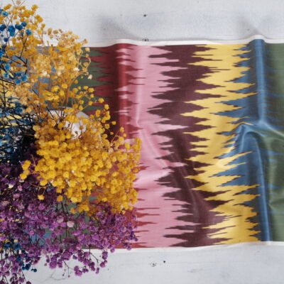 Alternative view of Waves Ikat Pattern Fabric